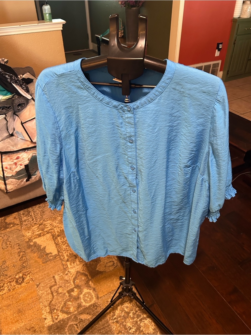 croft & barrow Light Blue Button-Front Women's Shirt